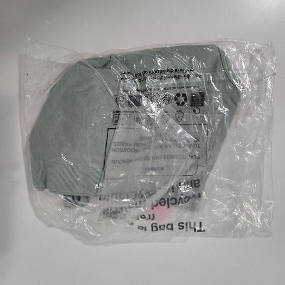 PrettyLittleThing Shape Sage Green Soft Seamless One Sleeve Crop Top -Size Small - Picture 5 of 7